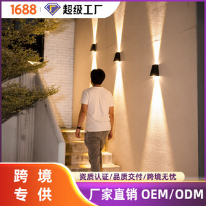 Solar Wall <b>Light</b> Outdoor Garden <b>LED</b> Warm White 2700K IP65 Waterproof Aluminum Body Wall Mount for Courtyard Decoration - Product Image 1