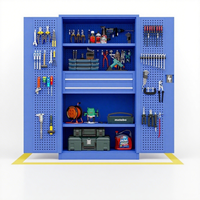 Armoire à outils en acier moderne à 2 portes avec 4 étagères réglables, armoire de rangement en métal pour garage, pliable pour une utilisation en extérieur et pour la salle à manger
