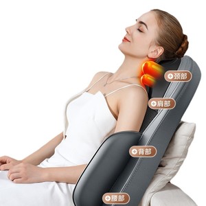 Massage Cushion Full Body Back Neck Shoulder Kneading Automatic Home Use <b>Plug</b>-In Alternating Current Gray Light Gray - Product Image 5