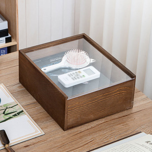 Caja de almacenamiento de madera maciza rectangular de 20x20x10cm con estructura de mortaja y tenón y tapa extraíble para frutos secos - Product Image 3