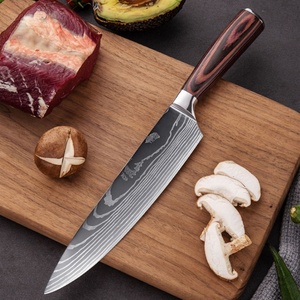 Offre Spéciale : Ensemble de Couteaux de Cuisine en Acier Damas avec Lame Laser et Manche en Bois Pakka - Product Image 3