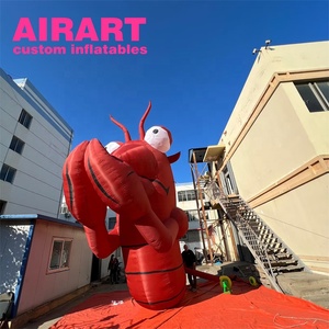 Modèle de <span class=keywords><strong>homard</strong></span> géant gonflable pour publicité de restaurant, ballon mascotte de crabe rouge gonflable pour la décoration des pelouses de parcs - Product Image 4