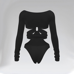 Traje de Baño de Una Pieza Premium Personalizado para Curvas, con Recortes Estratégicos y Detalles Fruncidos, Ideal para Resorts de Playa y Minoristas de Boutique - Product Image 1