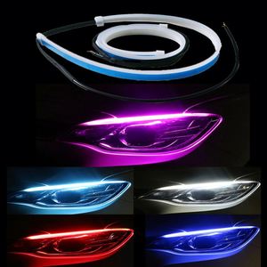 Lumière DRL universelle 12V pour moto, éclairage de jour <span class=keywords><strong>LED</strong></span>, balayage, <span class=keywords><strong>bande</strong></span> de phare étanche, flux séquentiel, clignotant jaune - Product Image 5