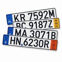 Plaque d'immatriculation automobile en aluminium de haute qualité, résistante aux intempéries, protégée contre les UV, pré-perforée, adaptable à tous les véhicules
