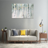 Art mural abstrait de la forêt, peinture sur toile texturée verte, tableau décoratif moderne pour salon, chambre à coucher