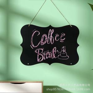 Blackboard Hanging Ornaments Wooden 18cm12cm Heart Rectangle Cloud Shape For Crafts Advertising <b>Message</b> <b>Boards</b> - Product Image 2
