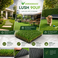 Gazon synthétique Verdigrass réaliste 30 mm, durable, souple, écologique, haute densité, garantie 15 ans pour les expositions à fort trafic