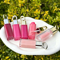 Tube de rouge à lèvres liquide brillant carré 4ML, couleurs personnalisées, avec anneau, emballage de maquillage de luxe moderne et simple, vente en gros d'usine