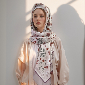 Etnico Casual <span class=keywords><strong>elegante</strong></span> rosa <span class=keywords><strong>blu</strong></span> cammello floreale da donna in poliestere marca sciarpe da donna quattro stagioni Hijab <span class=keywords><strong>sciarpa</strong></span> da donna - Product Image 1