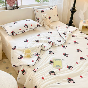 Nuova estate di raffreddamento aria condizionata <span class=keywords><strong>trapunta</strong></span> 10% in fibra di soia a maglia in cotone colore rotolamento corda stampa latte seta morbida cerosa - Product Image 5