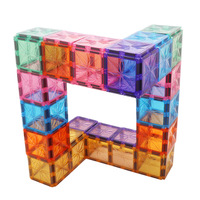 Wellbbplay 50 pièces Blocs de construction magnétiques éducatifs Jouet de construction DIY Modèle de jouet pour enfants de 5 à 7 ans