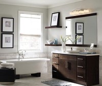 Meuble-lavabo de salle de bain Prima, moderne et luxueux, en MDF, résistant à l'eau, avec fermeture douce, vasque en céramique, encadrée, durable, laqué, pour villa