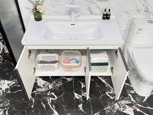 Meuble-lavabo mural moderne en contreplaqué avec miroir LED tactile éclairé et <span class=keywords><strong>armoire</strong></span> <span class=keywords><strong>à</strong></span> <span class=keywords><strong>pharmacie</strong></span> – Vente en gros <span class=keywords><strong>à</strong></span> prix réduit - Product Image 4