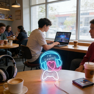 Lumière d'ambiance à thème e-sport, néon RVB en forme de cœur, pour casque et manette de jeu, décoration de bureau pour salle de gaming et streaming en direct - Product Image 6