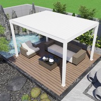 Pergola à lames orientables en aluminium pour extérieur toutes saisons, toit réglable, personnalisable pour les centres de villégiature, les cours et l'aménagement paysager