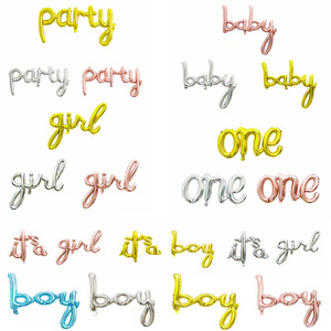 Alfabeto Foil Balloon Baby One Hello Party Boy Girl decorazioni palloncini sfondo - Product Image 1