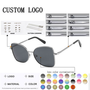 Lunettes de soleil œil de chat, monture dorée, verres marron, protection UV 100%, protection solaire pour femmes adultes - Product Image 2