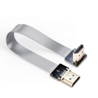 Câble plat flexible Ribbon FPV compatible HDTV, connecteur Raspberry Pi 4 Micro HDTV vers HDTV/Mini HDTV femelle 90 degrés FFC 20 broches