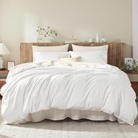 Housse de couette blanche taille Queen 100% coton, ensemble de 3 pièces, housse de couette de luxe en coton égyptien, literie de style hôtel