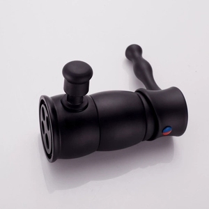 Set <span class=keywords><strong>Rubinetto</strong></span> per Vasca da <span class=keywords><strong>Bagno</strong></span> in Stile Europeo Nero Puro, Miscelatore a Tre Fori <span class=keywords><strong>con</strong></span> Soffione Doccia - Product Image 4