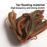 Leurre souple bionique Sandworm 8cm, ver rouge flottant, micro-organisme à queue fine, pour pêche en eau salée, en acier inoxydable