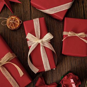 <b>Red</b> Kraft Wrapping <b>Paper</b> Roll 1734L x 1.4934W Solid Color For Birthday Wedding Baby Shower Christmas - Product Image 4