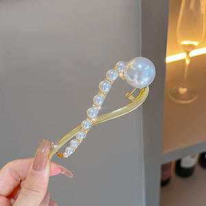 Fancy Day Venta al por mayor Moda Twist Clip Perlas Aleación Horquilla Dulce Cola de Caballo Clip Barrettes Horquillas Pinzas para el cabello para mujeres - Product Image 6