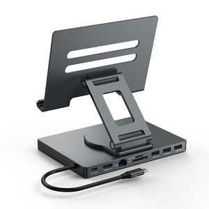 Cargador PD de Aluminio 9 en 1 Soporte Multifuncional Hub <span class=keywords><strong>USB</strong></span>-C con Audio, Gigabit RJ45, HDTV, Lector de Tarjetas SD/TF <span class=keywords><strong>y</strong></span> <span class=keywords><strong>USB</strong></span> 3.0 - Product Image 1