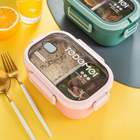 Preciosa Lonchera Térmica con Tapa de PP, Juego de Loncheras Bento Herméticas para Niños, para la Escuela