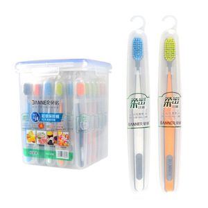 Brosse à dents manuelle Benno à tête large, poils souples, pour adultes, nettoyage de haute qualité, pack de voyage - Product Image 5