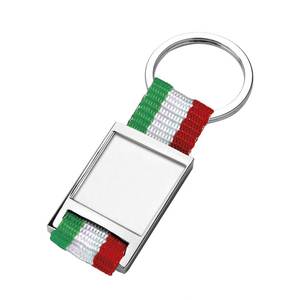 Italian Flag Fabric <b>Keychain</b> with Hollow Design Offset and UV Printing Alloy and Metal Material Gift <b>Bottle</b> <b>Opener</b> <b>Keychain</b> - Product Image 1