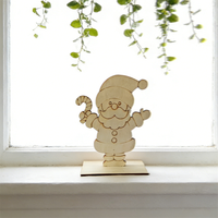Kit de Bricolage de Noël : Élan en Bois Non Fini Personnalisable, Lavable et Écologique, avec Cadeaux, pour Décoration de Table