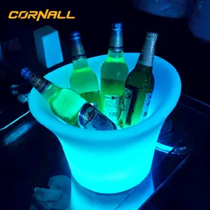 Led Champagne Large-capacity Ice Bucket With Stand Rgb Ice Bucket With Tong