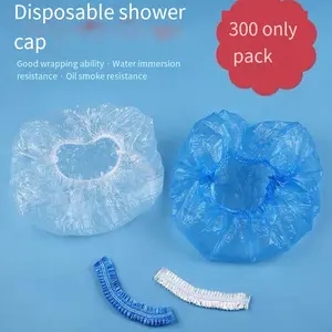 Gorros de baño de ducha de spa transparentes de plástico Pe impermeables desechables