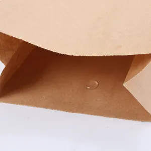 リサイクル生分解性フレンチバゲットパン茶色のファーストフードはクラフト四角い底の紙袋を持ち帰ります
