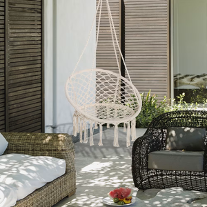 Silla Colgante Moderna Tipo Hamaca, de Macramé, con Tela Suave, para Jardín, Patio o Terraza - Product Image 6