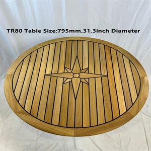 ท็อปโต๊ะไม้สักทรงกลมลายดาว ขนาดเส้นผ่านศูนย์กลาง 500/650/795 มม. วัสดุ EVA ทนทาน อุปกรณ์เสริมทางทะเลสำหรับเรือยอชท์ รถบ้าน และการใช้งานทางทะเล - Product Image 4