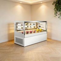 Vitrine réfrigérée à double porte pour pâtisseries, à température unique, avec éclairage LED, pour la présentation et le refroidissement des gâteaux