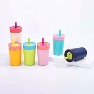 Green <b>Plastic</b> Tumbler With Blue Lid And Straw For Children Spill Proof Modern Design - Product Image 6
