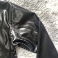 DENIMGUYS Veste en cuir véritable de rue pour hommes avec logo en relief personnalisé et conception unique à bretelles