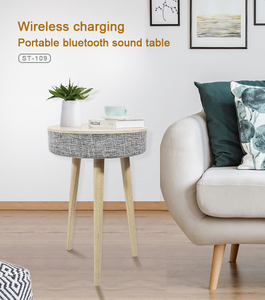 Bohème — Table basse intelligente, appareil ménager, forme <span class=keywords><strong>ronde</strong></span>, avec haut-parleur et chargeur de téléphone, sans fil - Product Image 2