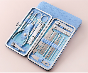 Ensemble de ciseaux à ongles en acier à bas prix de couleurs mélangées, kit de pédicure et de manucure, coupe-ongles, ensemble de manucure en cuir - Product Image 2