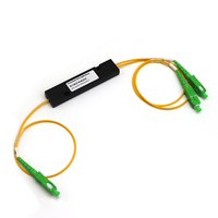 Divisor PLC 1x2 SC APC a SC APC, Tipo Caja ABS, Divisor de Fibra Óptica PLC para FTTH, FTTX, CATV, Telecomunicaciones
