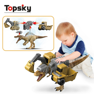 Nouvel Arrivage Jouet <span class=keywords><strong>de</strong></span> Construction Éducatif pour Garçons : Grue et Bétonnière T-Rex Activées par le Son, en PC - Product Image 5