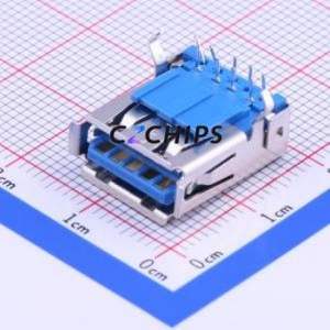 UEA1112C-4HK1-4H USB Connector Bent Lead Through Hole Connector Type-A USB 3.0 Female Right Angle Insert - Product Image 2