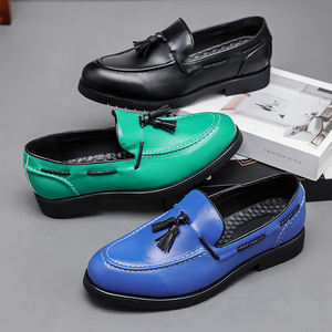 Tamaño grande 38-48 Hombres Fiesta de graduación Boda Mocasín Borla Diseño Verde Azul Zapatos Pu Vestido Oxford - Product Image 3
