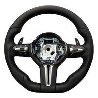 Volant en cuir rond avec commandes au volant pour BMW M3 M4 M5 M6 F06 F10 F15 F16 F20 F30 F31 F32 F33 F34 F36