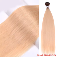 Tissage de cheveux synthétiques résistant à la chaleur, fibre haute température, lisse et soyeux, double trame, qualité salon, personnalisable