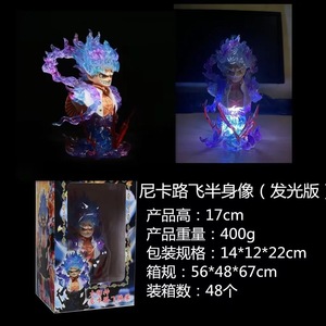 Modèle de buste lumineux en PVC Monkey D. Luffy Nika Form 17 cm, échelle 1:<span class=keywords><strong>12</strong></span>, avec effet LED, pour décoration, vente en gros, transfrontalier - Product Image 2